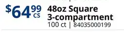 Restaurant Depot 48oz Square 3-compartment offer