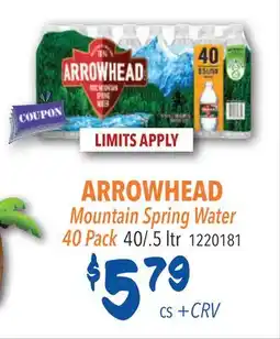 Restaurant Depot ARROWHEAD Mountain Spring Water offer