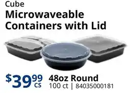 Restaurant Depot Cube Microwaveable Containers with Lid offer