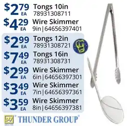 Restaurant Depot Tongs 10in | Wire Skimmer 9in offer