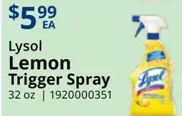 Restaurant Depot Lysol Lemon Trigger Spray offer