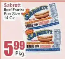 Key Food Sabrett beef franks offer
