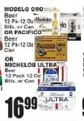 Key Food Modelo Oro Beer or Pacifico Beer or Michelob Ultra Beer offer