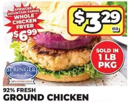 Price Cutter Springer mountain farms 92% fresh ground chicken offer