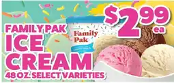 Price Cutter Family Pak ice cream offer