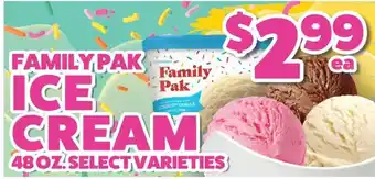 Family Pak ice cream