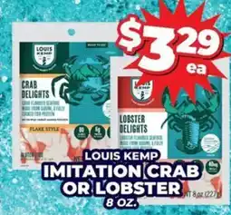 Price Cutter Louis Kemp imitation crab or lobster offer