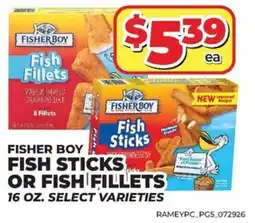 Price Cutter Fisher boy fish sticks or fish fillets offer