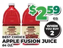 Price Cutter Best Choice apple fusion juice offer