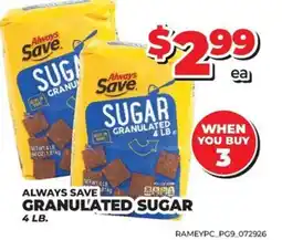 Price Cutter Always Save granulated sugar offer
