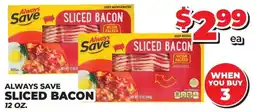 Price Cutter Always Save sliced bacon offer