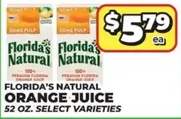 Price Cutter Florida's Natural orange juice offer