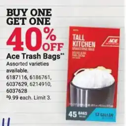Ace Hardware Ace Trash Bags offer
