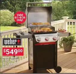 Ace Hardware Weber Spirit E-325 Gas Grill offer