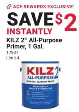 Ace Hardware Kilz 2 all-purpose primer offer