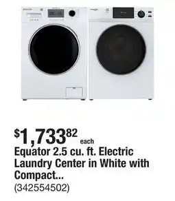 The Home Depot Equator 2.5 cu. ft. Electric Laundry Center in White with Compact Stackable Washer Dryer offer