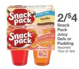 Kinney Drugs Snack Pack Juicy Gels or Pudding offer