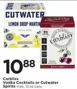 Cub Foods Carbliss Vodka Cocktails or Cutwater Spirits offer