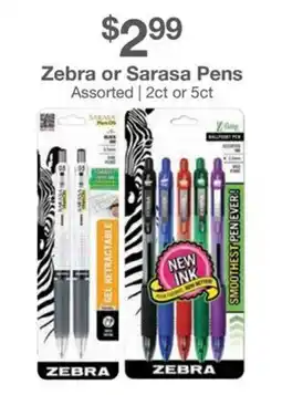 Kinney Drugs Zebra or Sarasa Pens offer