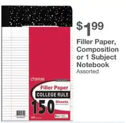 Kinney Drugs Topflight Filler Paper offer