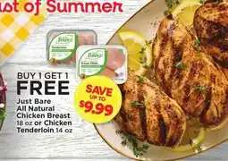 Cub Foods Just Bare All Natural Chicken Breast or Chicken Tenderloin offer