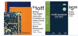 Kinney Drugs Select Top Flight Journals, Portfolios or Index Cards offer