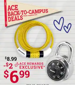Ace Hardware Master combination cable lock offer