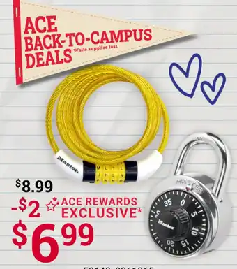Master combination cable lock
