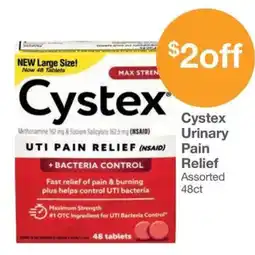Kinney Drugs Cystex Urinary Pain Relief offer