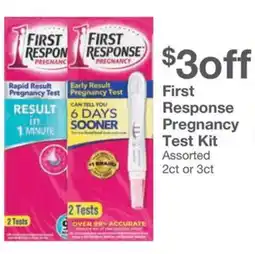 Kinney Drugs First Response Pregnancy Test Kit offer