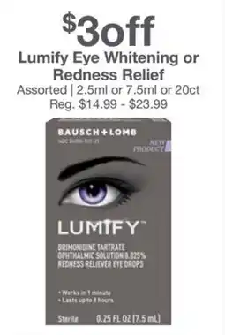 Kinney Drugs Bausch + Lomb Lumify Eye Whitening or Redness Relief offer