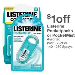 Kinney Drugs Listerine Pocketpacks or PocketMist offer