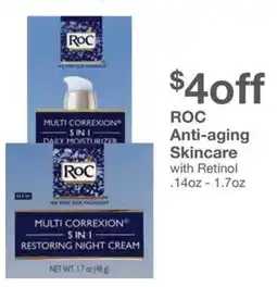 Kinney Drugs Roc Anti-aging Skincare offer