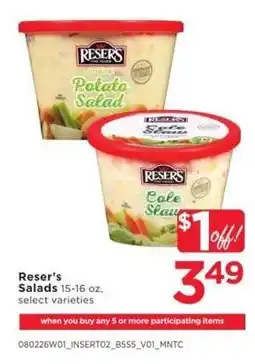 Cub Foods Reser's Salads offer