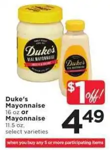 Cub Foods Duke's Mayonnaise offer