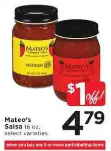 Cub Foods Mateo's Salsa offer