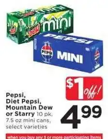 Cub Foods Pepsi, Diet Pepsi, Mountain Dew or Starry offer