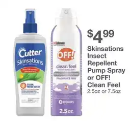 Kinney Drugs Cutter Skinsations Insect Repellent or OFF! Clean Feel offer
