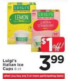 Cub Foods Luigi's Italian Ice Cups offer