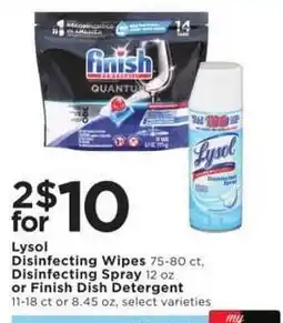 Cub Foods Lysol Disinfecting Wipes or Finish Dish Detergent offer