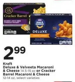 Cub Foods Kraft Deluxe & Velveeta Macaroni & Cheese or Cracker Barrel Macaroni & Cheese offer