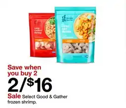 Target Sale Select Good & Gather frozen shrimp offer