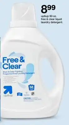 Target up&up 92-oz. free & clear liquid laundry detergent offer