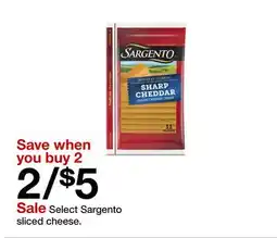 Target Select Sargento sliced cheese offer