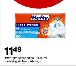Target Hefty Ultra Strong 13-gal. 50-ct. tall drawstring kitchen trash bags offer