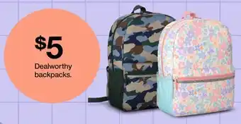 Target Dealworthy backpacks offer