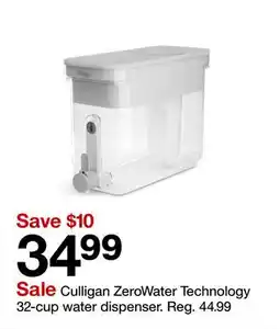 Target Culligan ZeroWater Technology 32-cup water dispenser offer