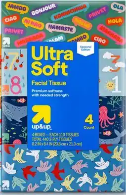 Target up&up 4-pk. 110-ct. limited-edition back-to-school facial tissues offer