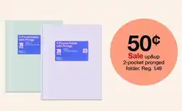 Target up&up 2-pocket pronged folder offer