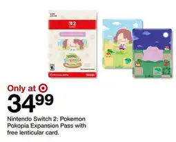 Target Nintendo Switch 2: Pokemon Pokopia Expansion Pass with free lenticular card offer
